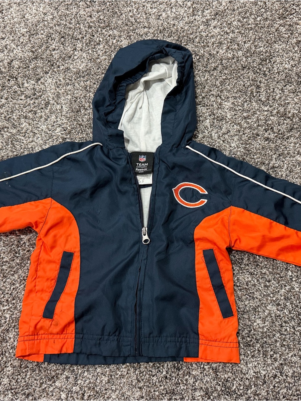 NFL Chicago Bears Kids' Navy & Orange Hooded Jacket size 2t